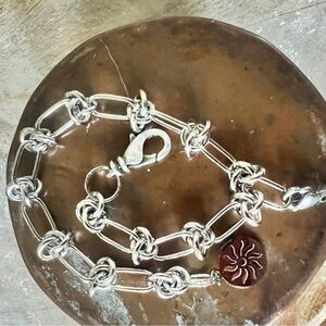 Knotted chain charm bracelet starter
